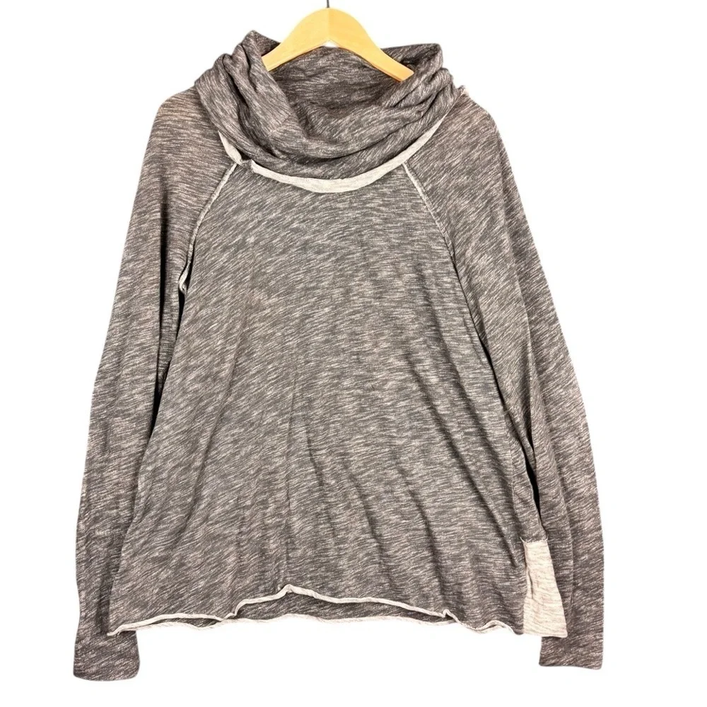 FP Beach by Free People Oversized Charcoal Cocoon Cowl Neck Pullover – Sz M